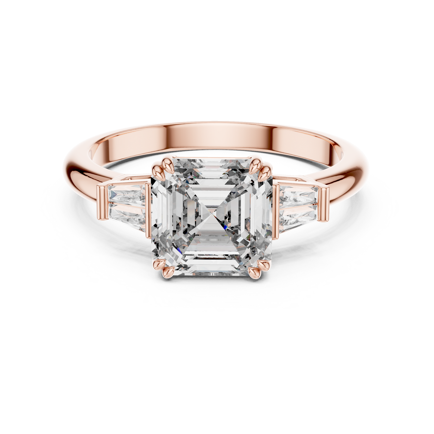Elara Emerald Baguette Halo Ring