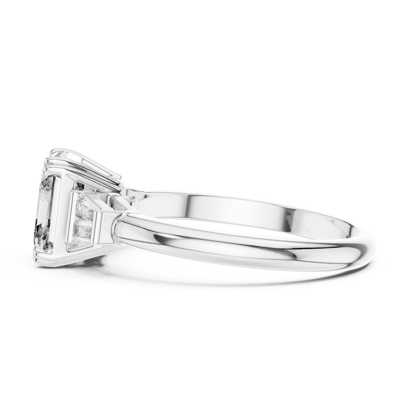 Elara Emerald Baguette Halo Ring