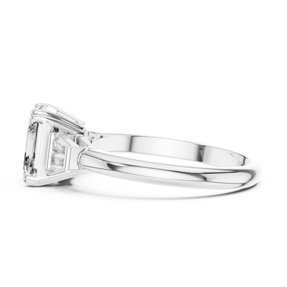Elara Emerald Baguette Halo Ring