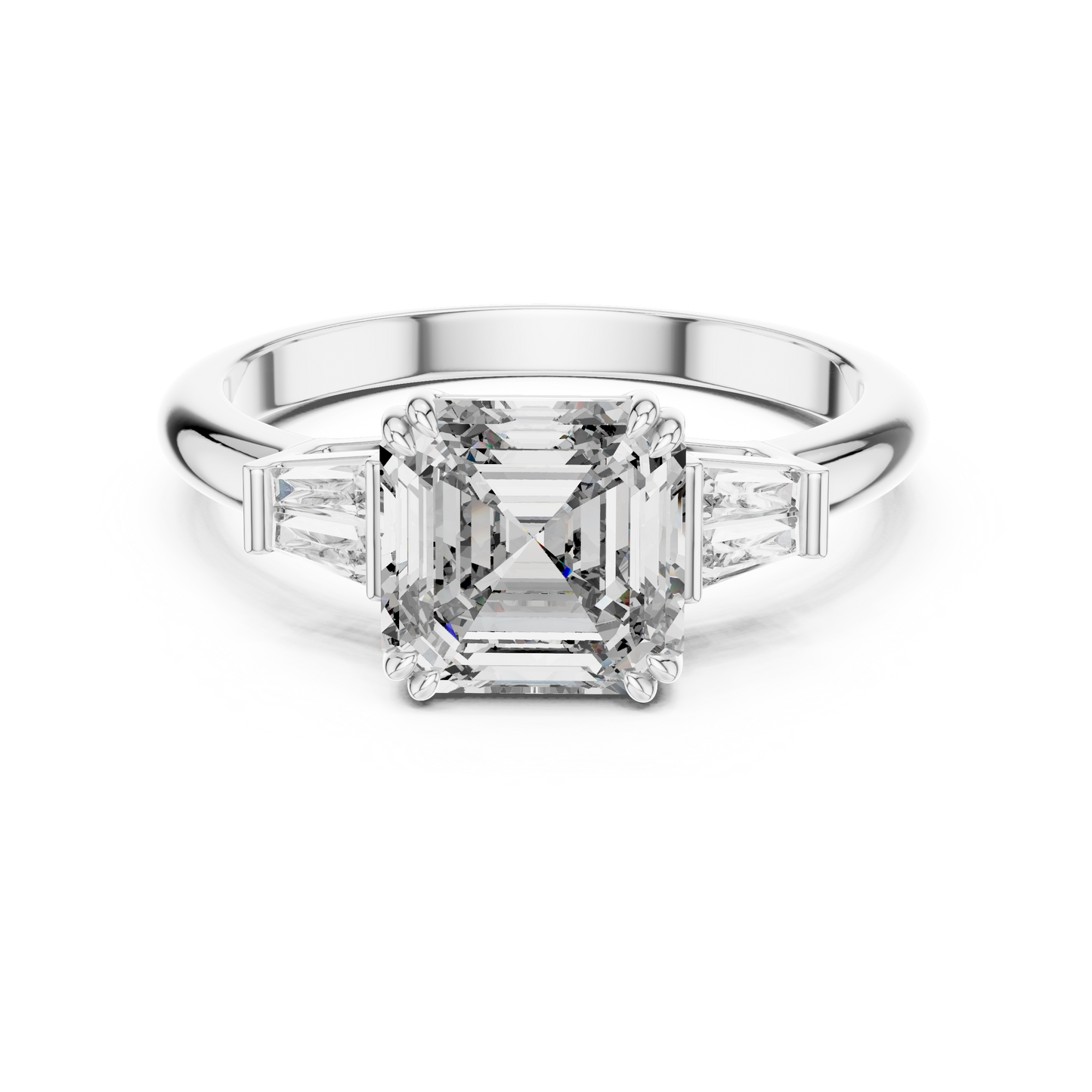 Elara Emerald Baguette Halo Ring