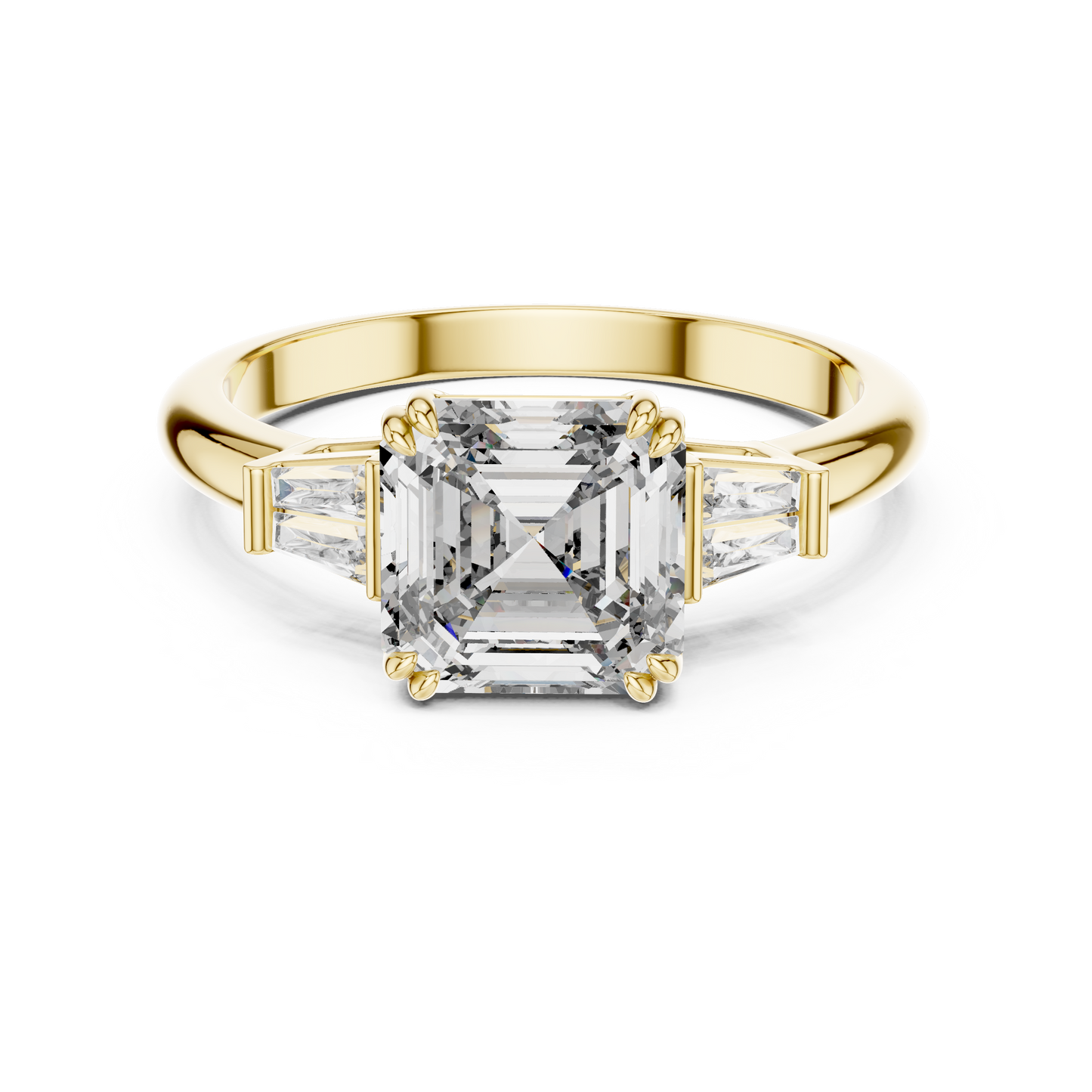 Elara Emerald Baguette Halo Ring