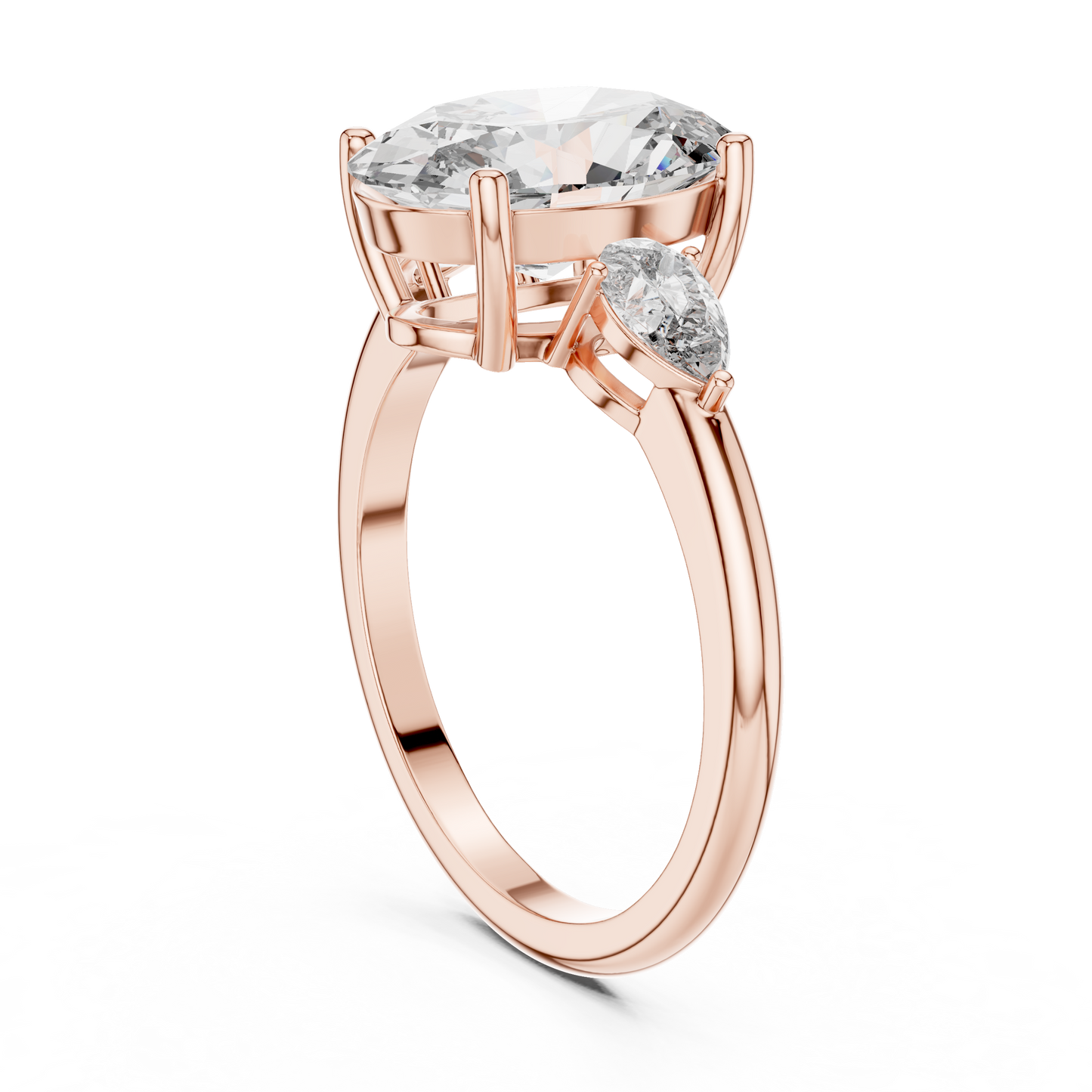 Celestia Oval Three-Stone Solitaire Ring