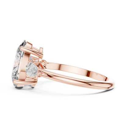Celestia Oval Three-Stone Solitaire Ring