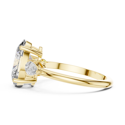 Celestia Oval Three-Stone Solitaire Ring