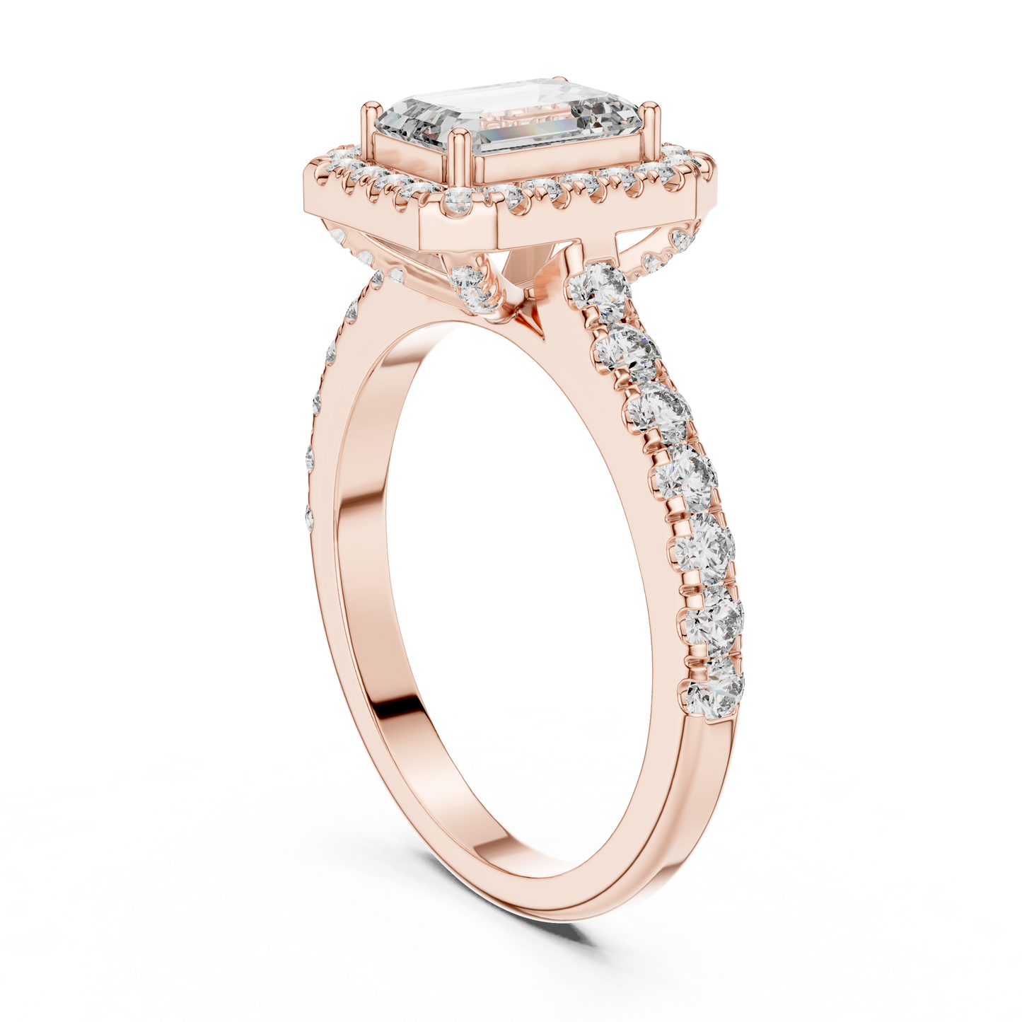 Emerald Halo Engagement Ring