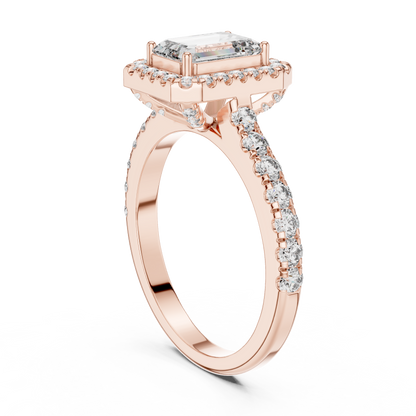 Emerald Halo Engagement Ring