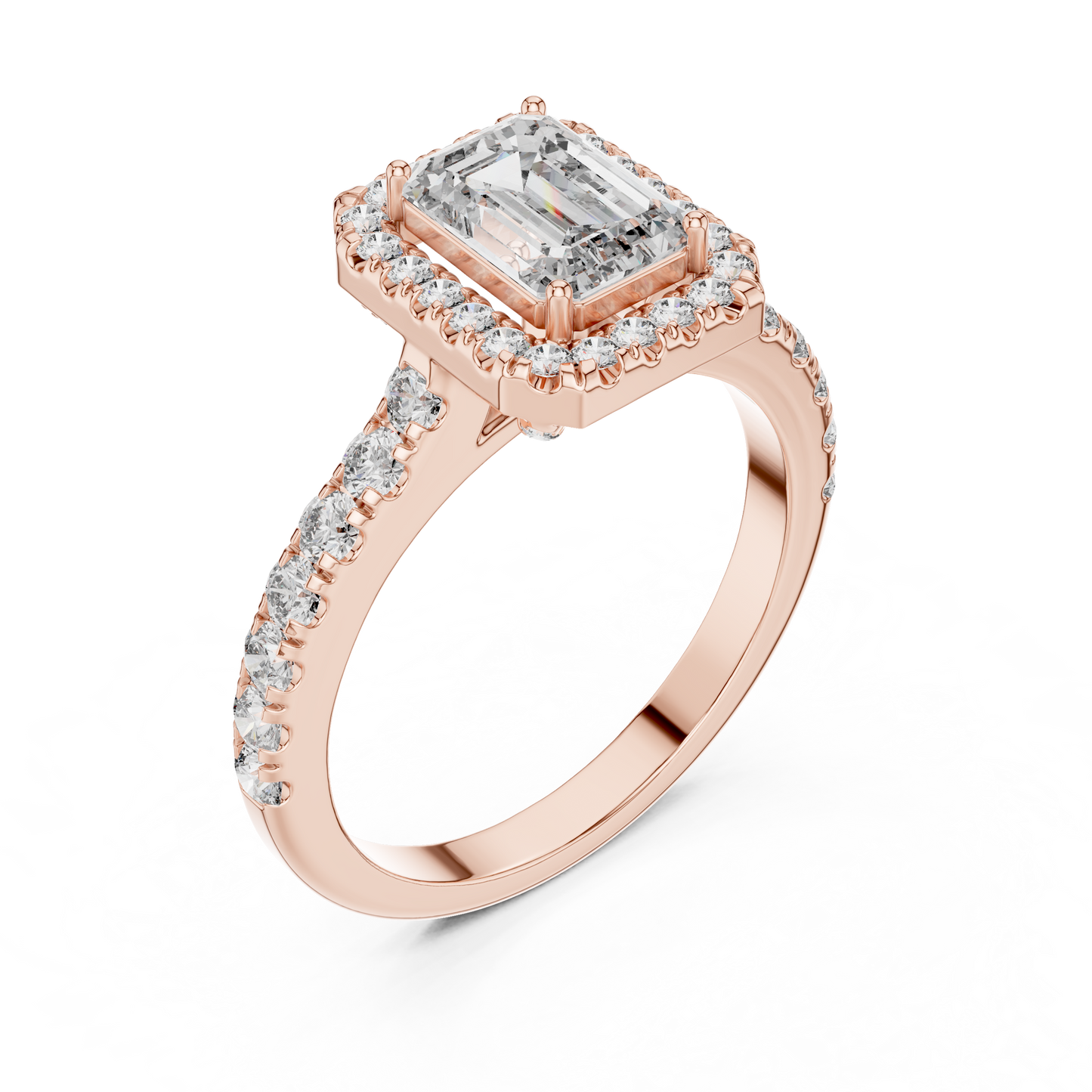 Emerald Halo Engagement Ring