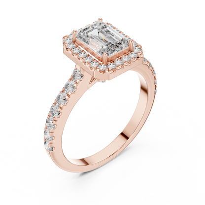 Emerald Halo Engagement Ring