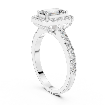Emerald Halo Engagement Ring