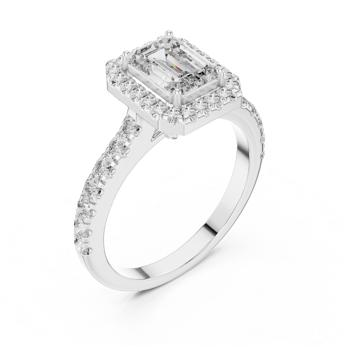 Emerald Halo Engagement Ring