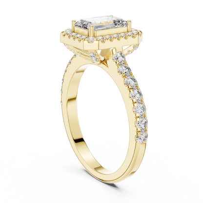 Emerald Halo Engagement Ring
