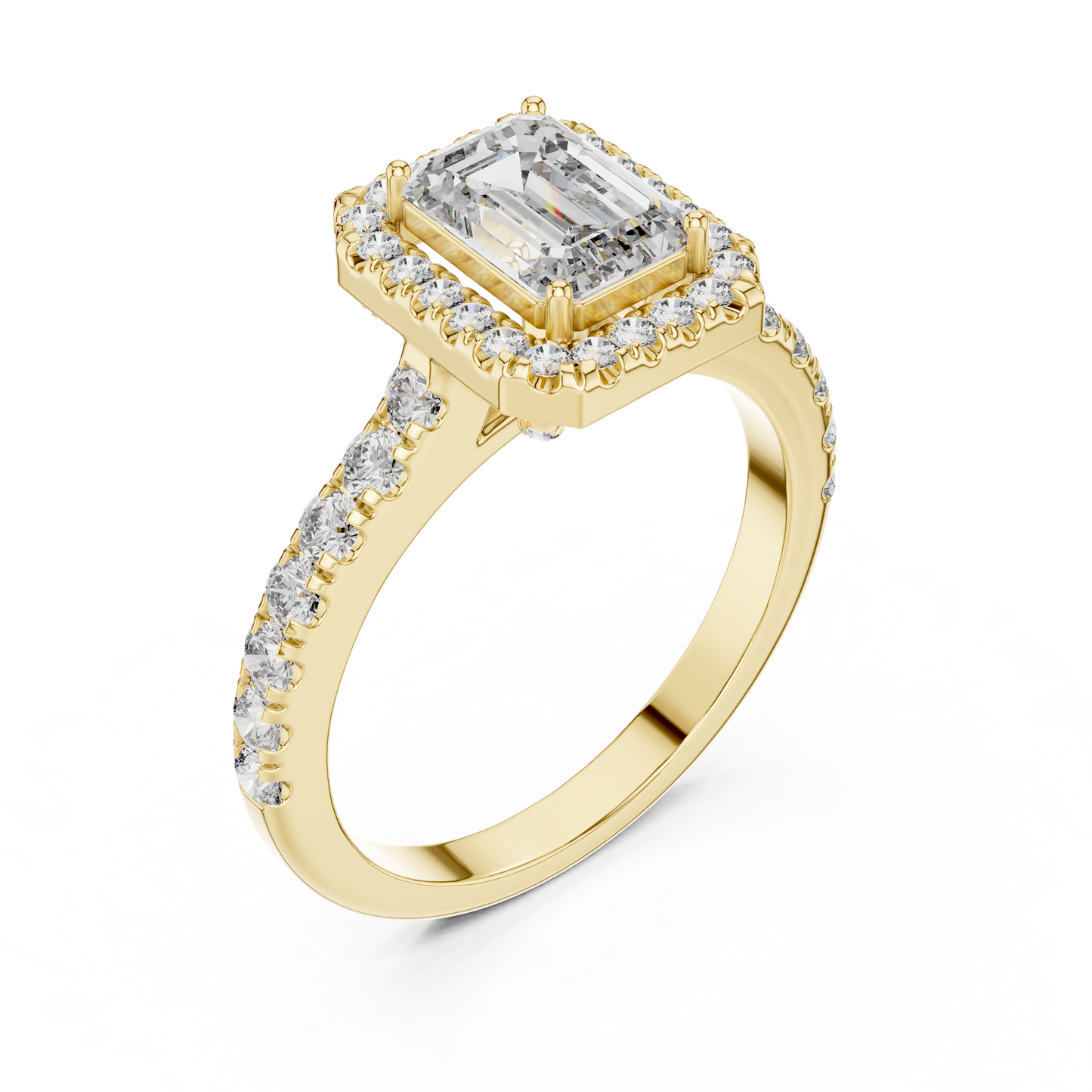 Emerald Halo Engagement Ring