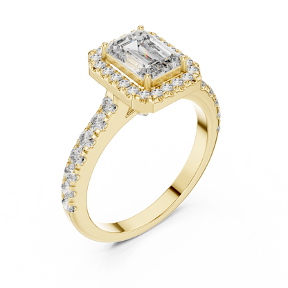 Emerald Halo Engagement Ring