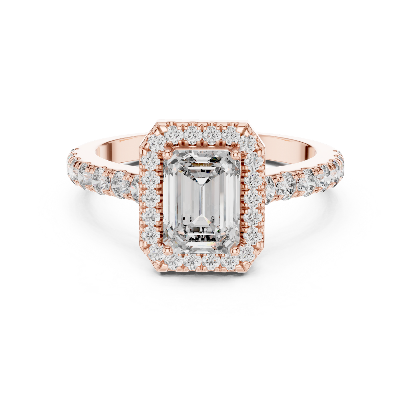 Emerald Halo Engagement Ring