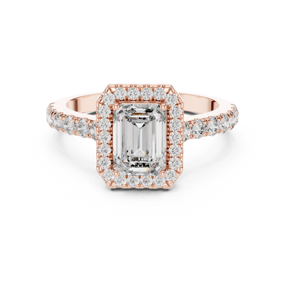 Emerald Halo Engagement Ring