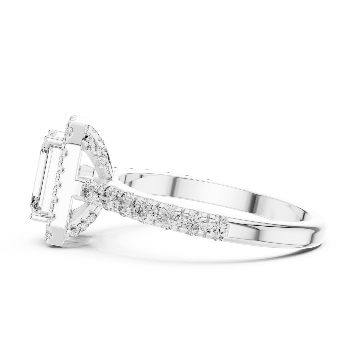 Emerald Halo Engagement Ring