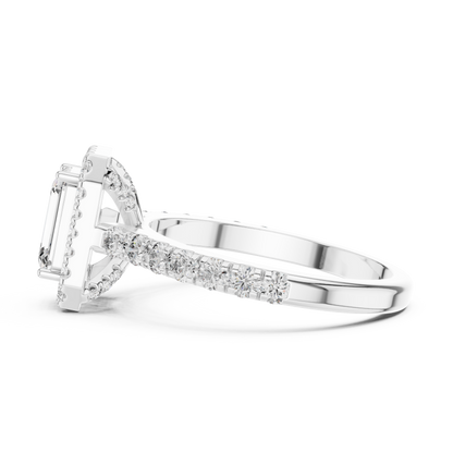 Emerald Halo Engagement Ring