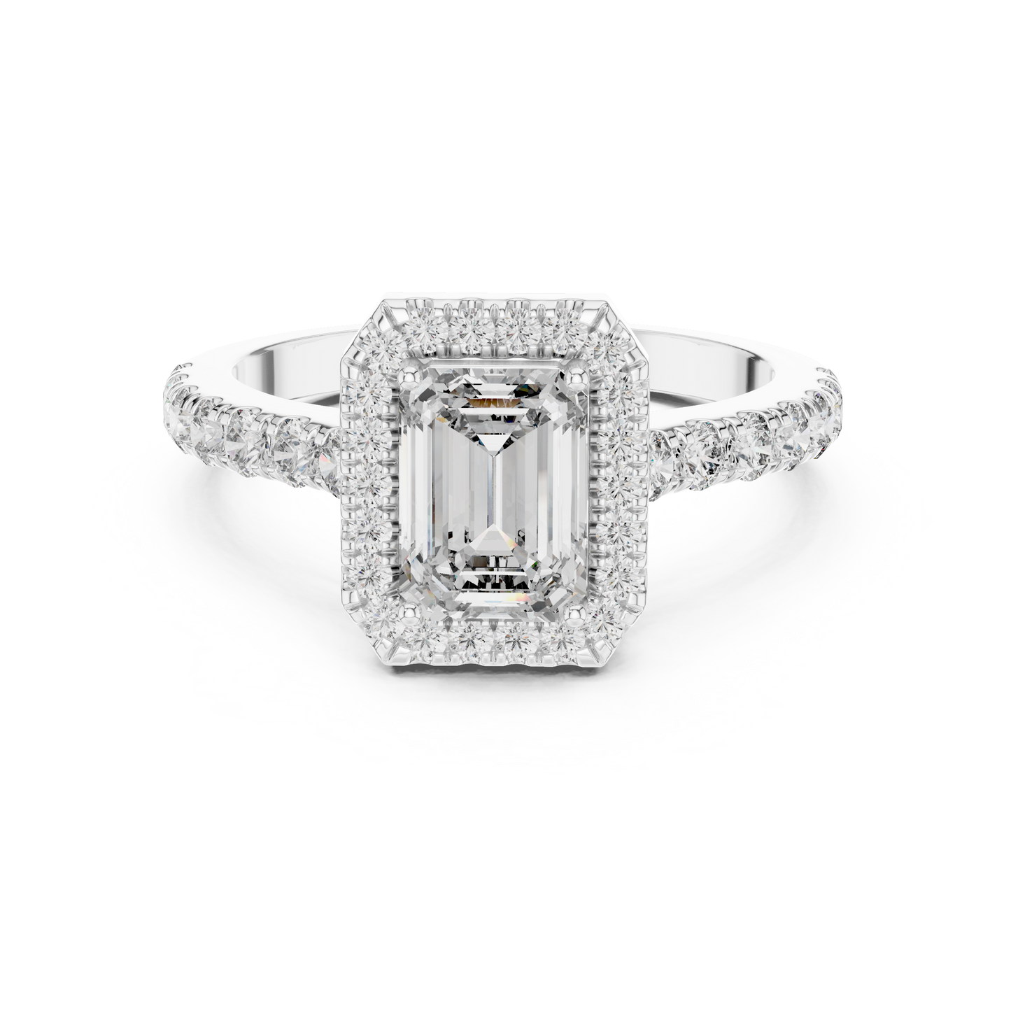 Emerald Halo Engagement Ring