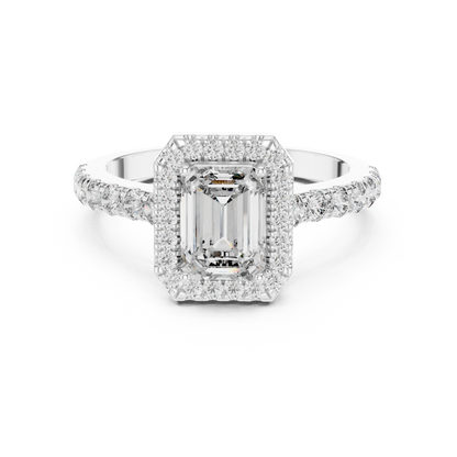 Emerald Halo Engagement Ring