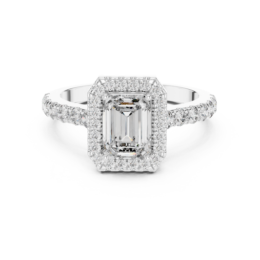 Emerald Halo Engagement Ring