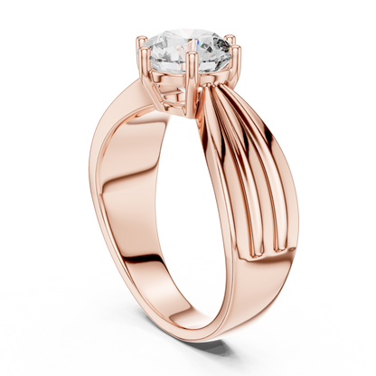 Contemporary Split-Shoulder Solitaire Engagement Ring