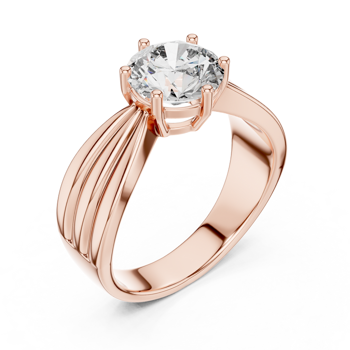 Contemporary Split-Shoulder Solitaire Engagement Ring