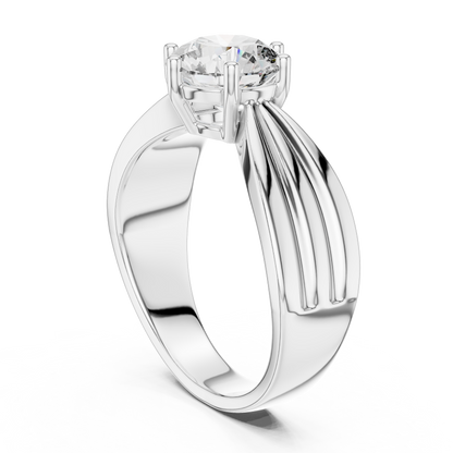 Contemporary Split-Shoulder Solitaire Engagement Ring