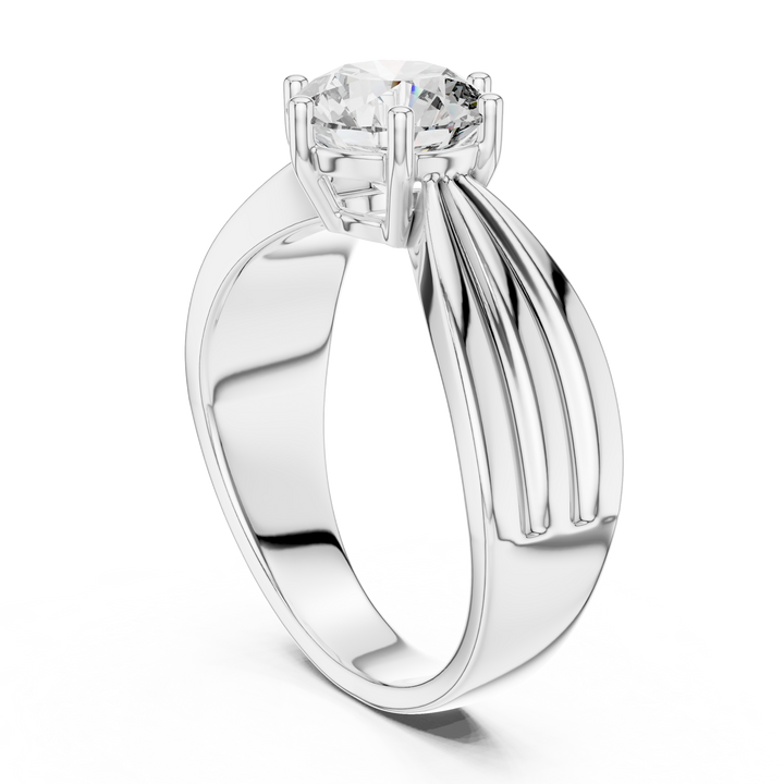 Contemporary Split-Shoulder Solitaire Engagement Ring