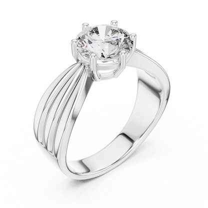 Contemporary Split-Shoulder Solitaire Engagement Ring