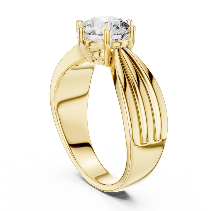 Contemporary Split-Shoulder Solitaire Engagement Ring