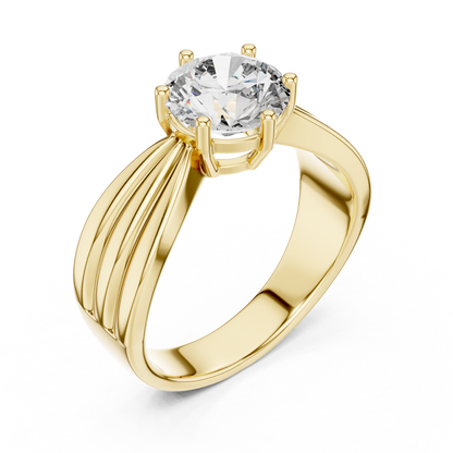 Contemporary Split-Shoulder Solitaire Engagement Ring