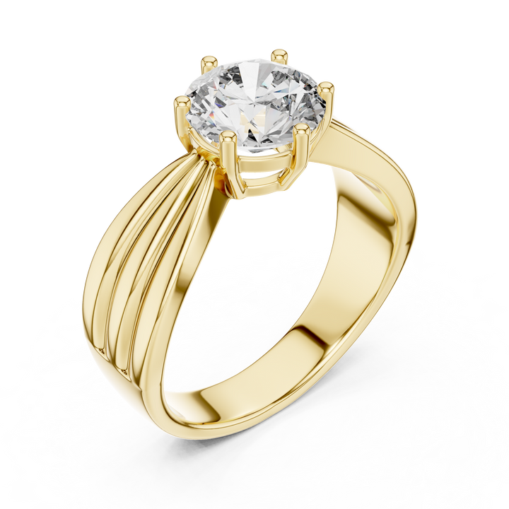 Contemporary Split-Shoulder Solitaire Engagement Ring