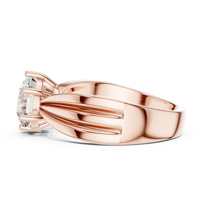 Contemporary Split-Shoulder Solitaire Engagement Ring