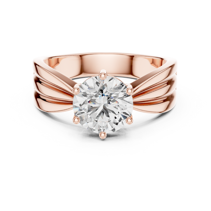 Contemporary Split-Shoulder Solitaire Engagement Ring