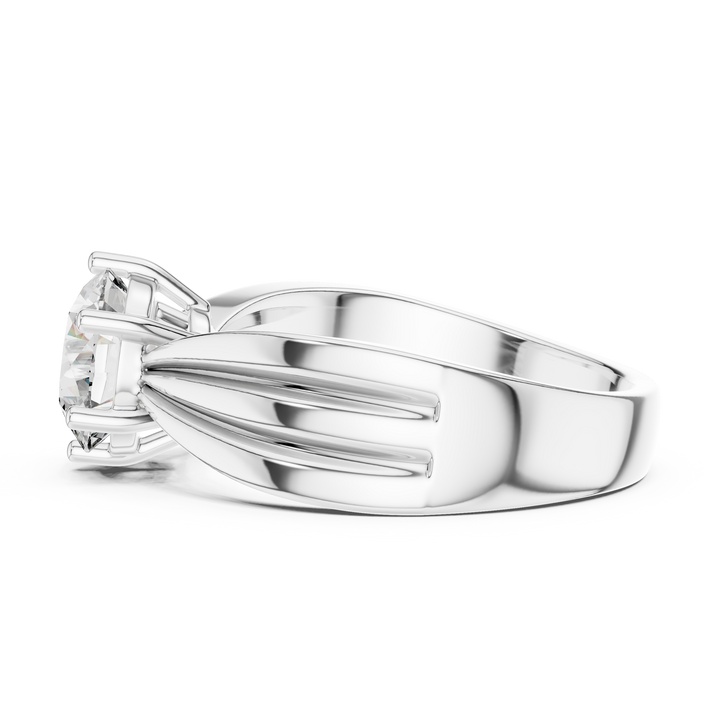 Contemporary Split-Shoulder Solitaire Engagement Ring