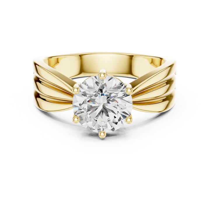 Contemporary Split-Shoulder Solitaire Engagement Ring
