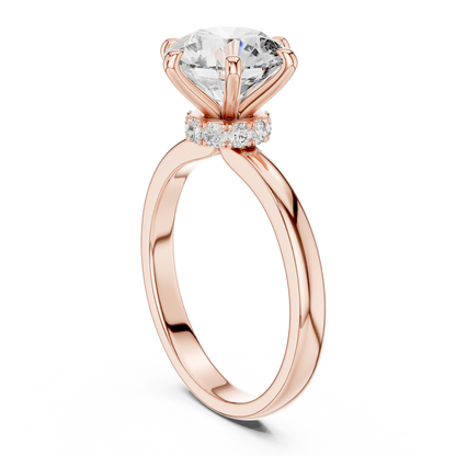 Round Solitaire Halo Engagement Ring