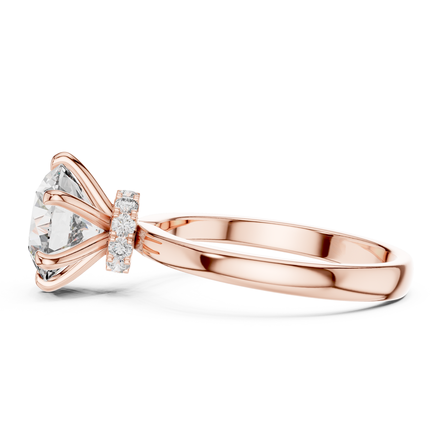 Round Solitaire Halo Engagement Ring