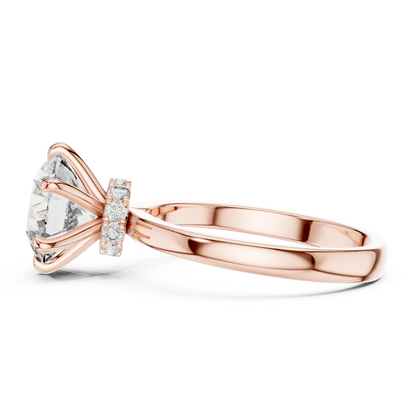 Round Solitaire Halo Engagement Ring