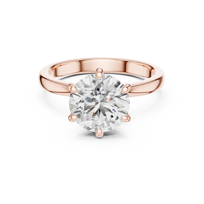 Round Solitaire Halo Engagement Ring