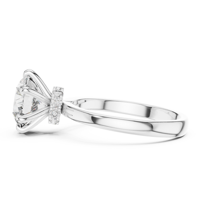 Round Solitaire Halo Engagement Ring