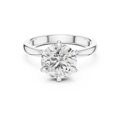 Round Solitaire Halo Engagement Ring