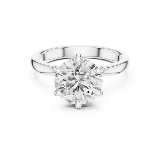 Round Solitaire Halo Engagement Ring