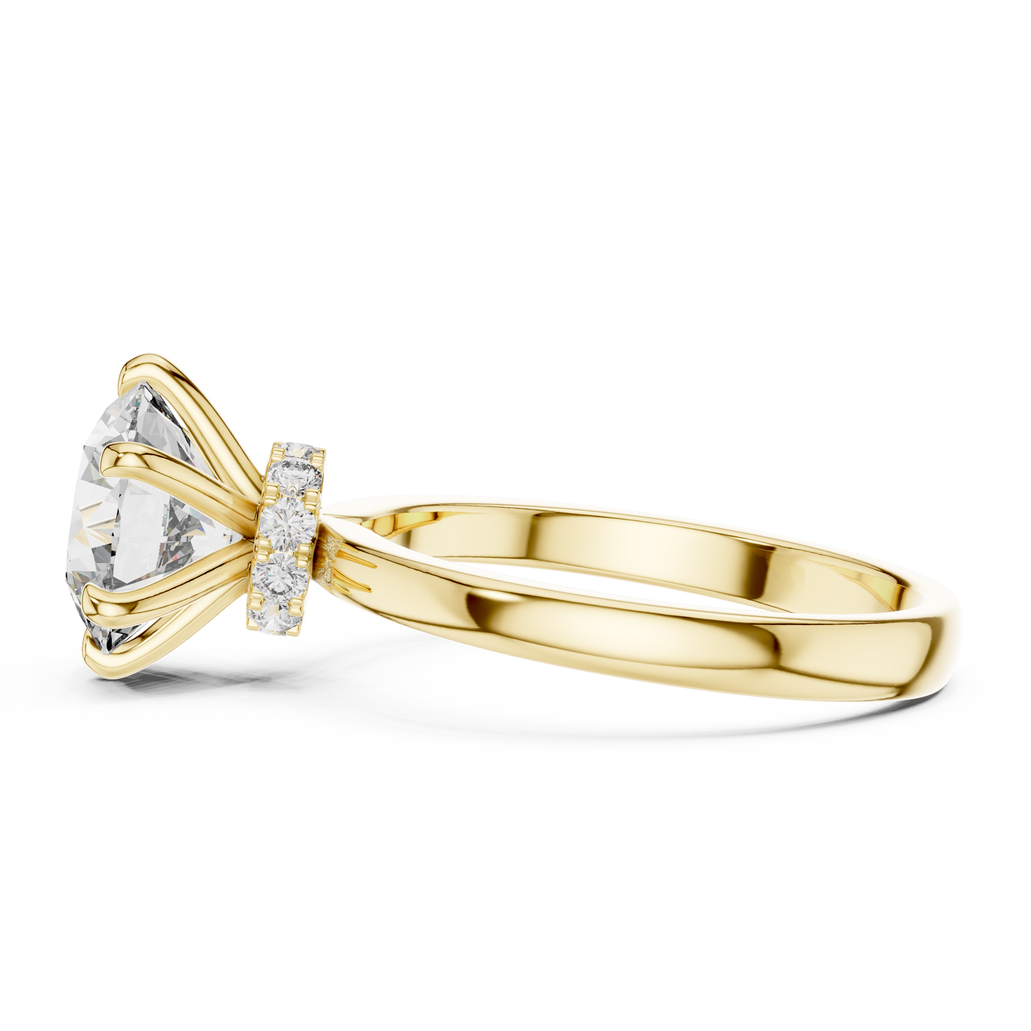 Round Solitaire Halo Engagement Ring
