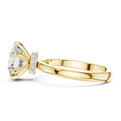 Round Solitaire Halo Engagement Ring