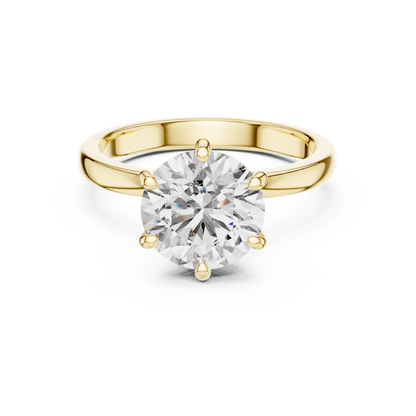 Round Solitaire Halo Engagement Ring