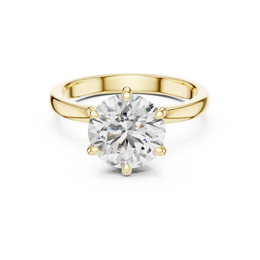Round Solitaire Halo Engagement Ring