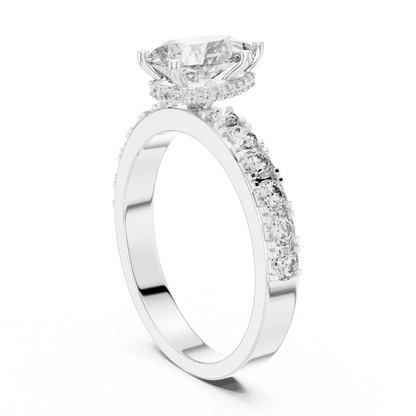 Classic Pear Diamond Ring with Graduated Shoulders