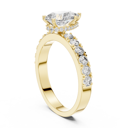 Classic Pear Diamond Ring with Graduated Shoulders