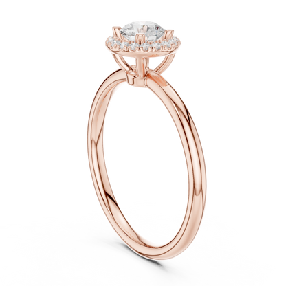 Classic Round Diamond Halo Engagement Ring